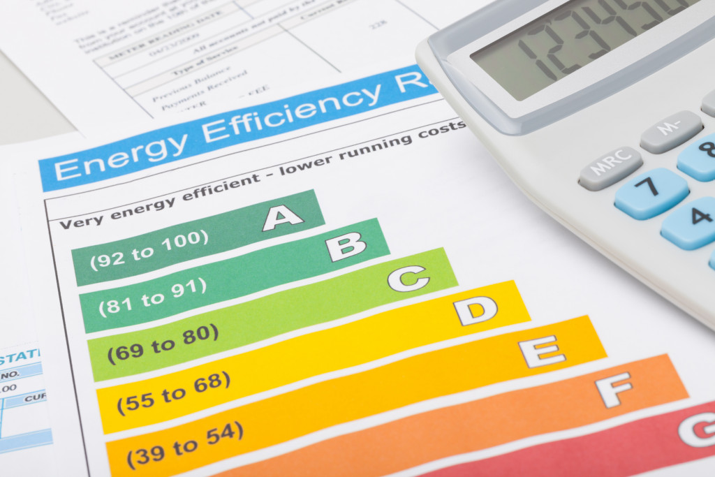 An energy efficiency chart with a calculator